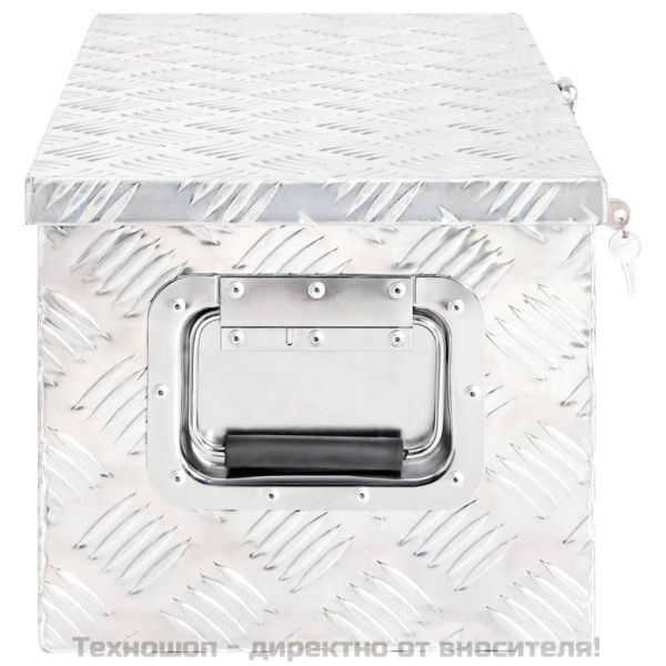 Кутия за съхранение, сребриста, 70x31x27 см, алуминий