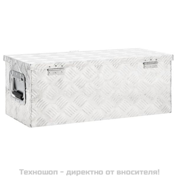 Кутия за съхранение, сребриста, 70x31x27 см, алуминий