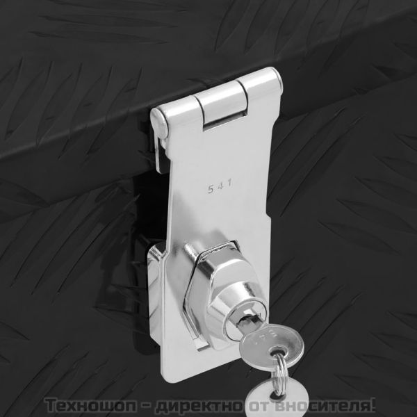 Кутия за съхранение, черна, 70x31x27 см, алуминий