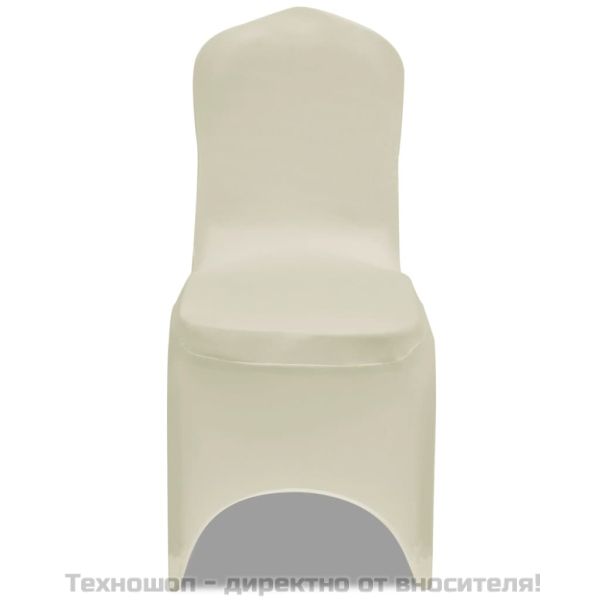 Калъфи за столове, разтегателни, кремави, 24 бр