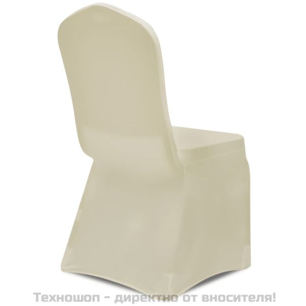 Калъфи за столове, разтегателни, кремави, 30 бр