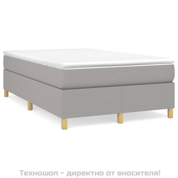 Рамка за легло с пружини, светлосива, 120x200 см, плат