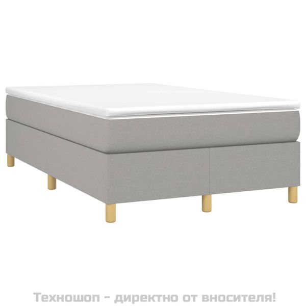 Рамка за легло с пружини, светлосива, 120x200 см, плат