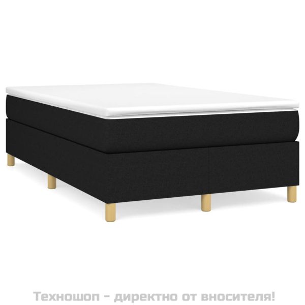 Рамка за легло с пружини, черна, 120x200 см, плат