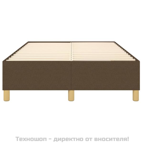 Рамка за легло с пружини, тъмнокафява, 120x200 см, плат