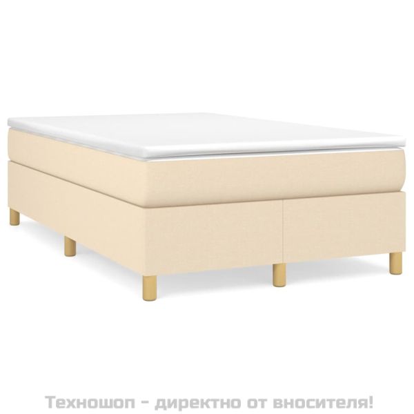 Рамка за легло с пружини, кремава, 120x200 см, плат