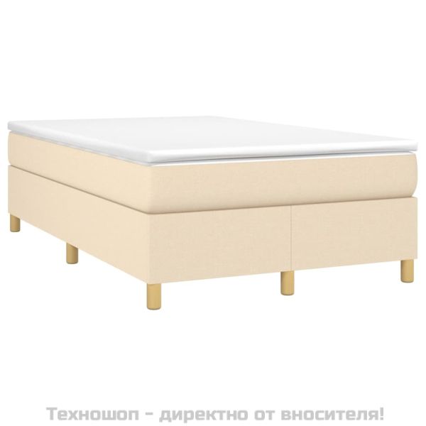 Рамка за легло с пружини, кремава, 120x200 см, плат