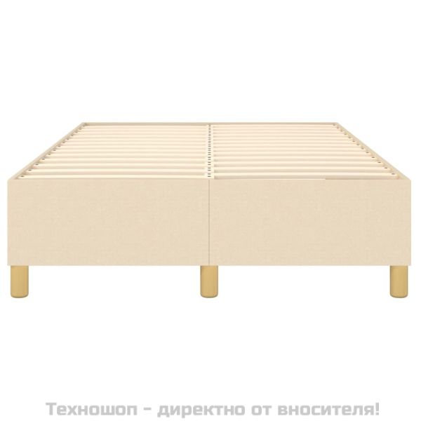 Рамка за легло с пружини, кремава, 120x200 см, плат