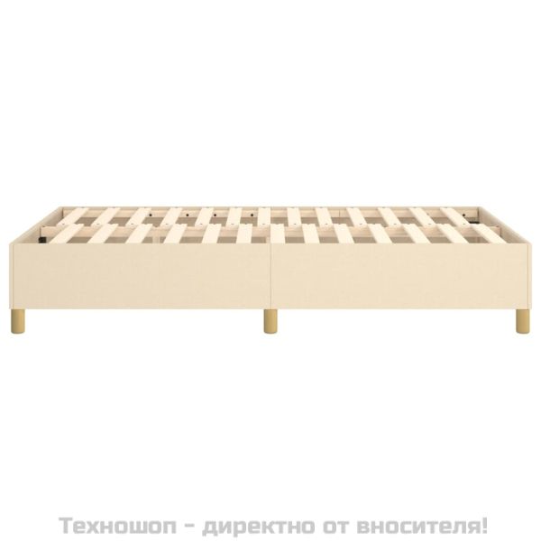 Рамка за легло с пружини, кремава, 120x200 см, плат