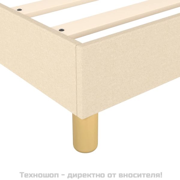 Рамка за легло с пружини, кремава, 120x200 см, плат