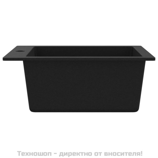 Кухненска мивка за над плот, единична, черен гранит
