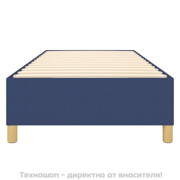 Рамка за легло с пружини, Синьо, 90x200 см, плат