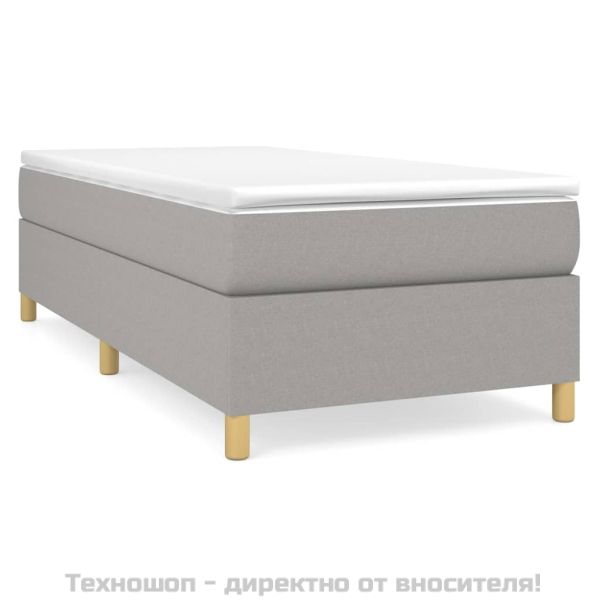 Рамка за легло с пружини, светлосива, 90x200 см, плат