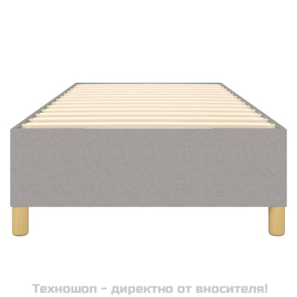 Рамка за легло с пружини, светлосива, 90x200 см, плат