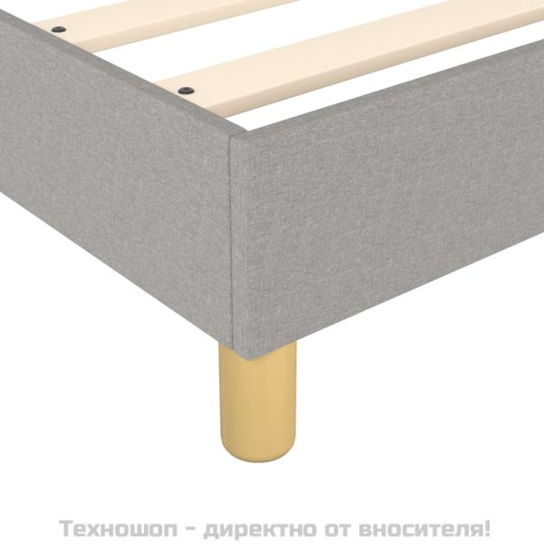 Рамка за легло с пружини, светлосива, 90x200 см, плат