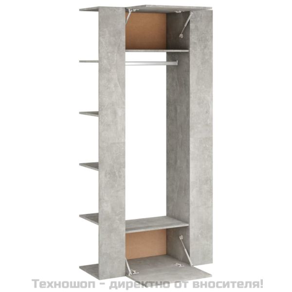 Шкафове за коридор, 2 бр, бетонно сиви, инженерно дърво