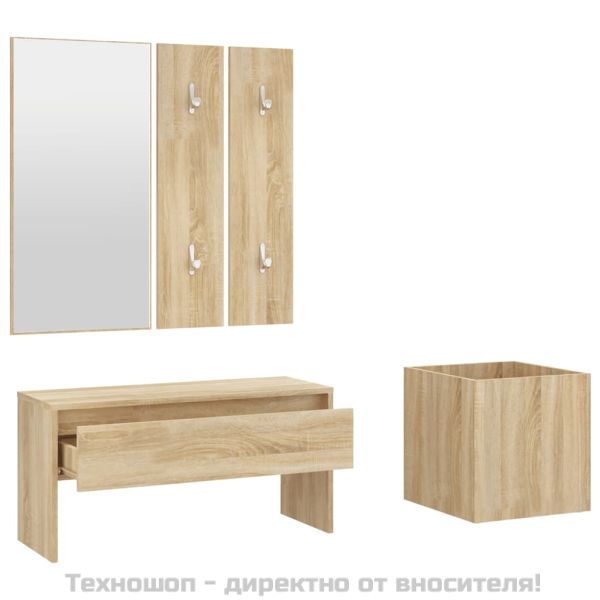 Комплект мебели за антре, дъб сонома, инженерно дърво