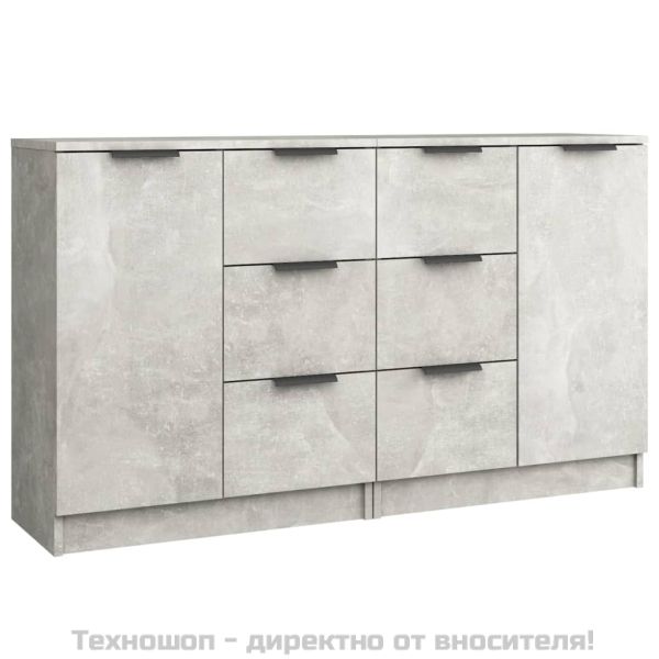 Сайдборди, 2 бр, бетонно сиви, 60x30x70 см, инженерно дърво