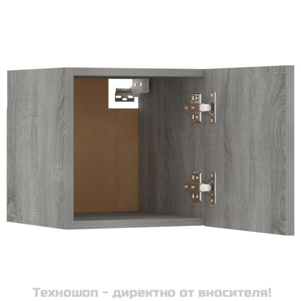 ТВ шкафове със стенен монтаж, 8 бр, сив сонома, 30,5x30x30 см