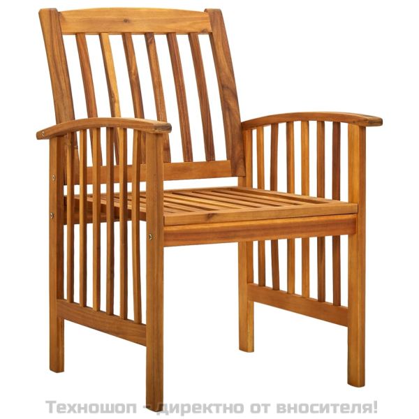 Градински трапезни столове 6 бр с възглавници масивна акация