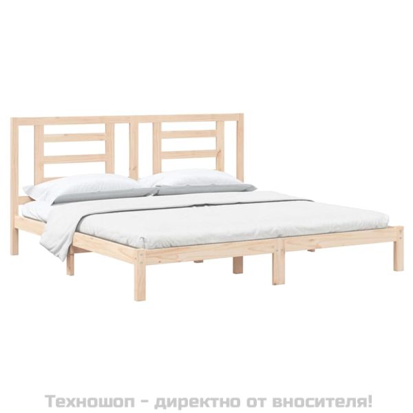 Рамка за легло без матрак 200x200 см масивна чамова дървесина