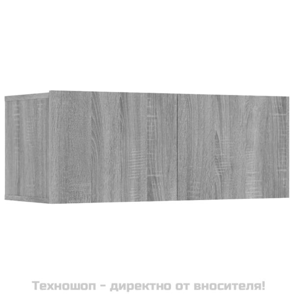 ТВ шкафове, 4 бр, сив сонома, 80x30x30 см, инженерно дърво