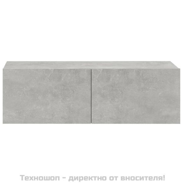 Стенни ТВ шкафове 4 бр бетонно сиви 100x30x30см