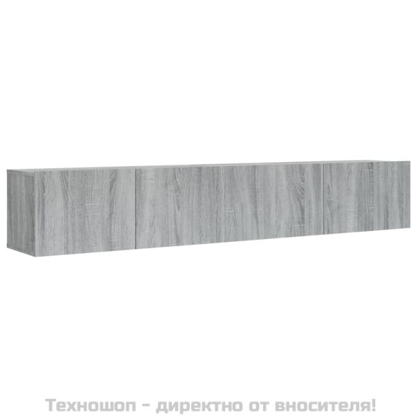 Комплект ТВ шкафове от 2 части, сив сонома, инженерно дърво