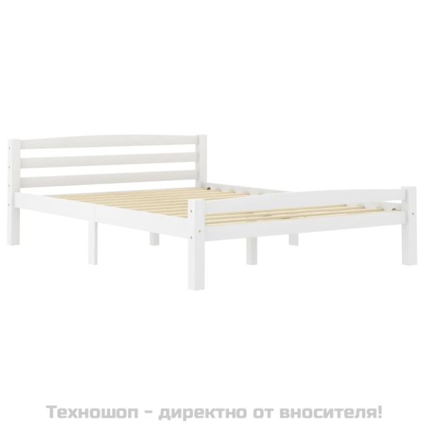 Рамка за легло, бяла, бор масив, 120х200 см