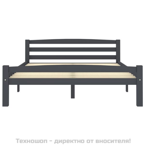 Рамка за легло, тъмносива, бор масив, 120x200 см
