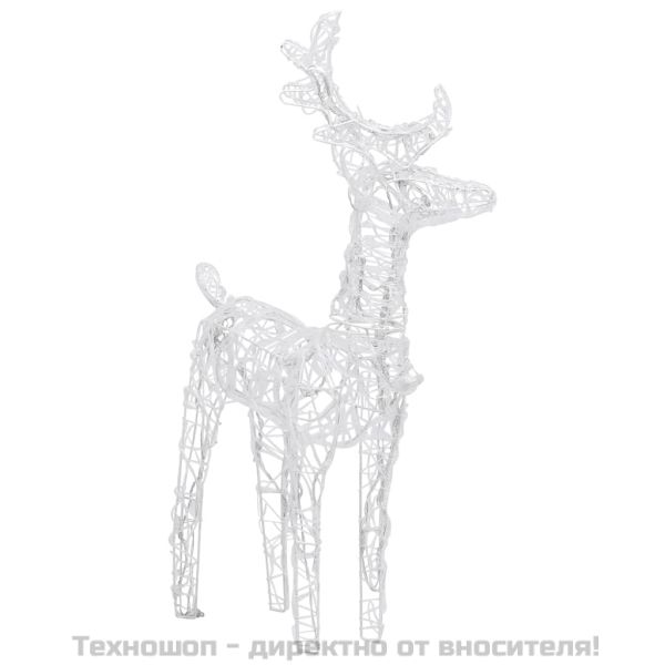 Коледни елени, 2 бр, студено бяло, 80 LED, акрил