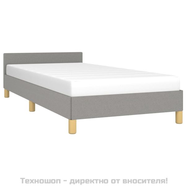 Рамка за легло без матрак, светлосива, 90x200 см, плат
