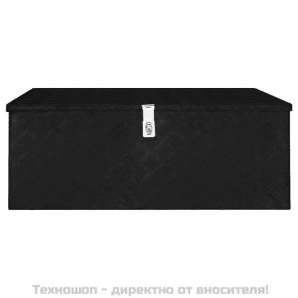 Кутия за съхранение, Черен , 100x55x37 см, алуминий