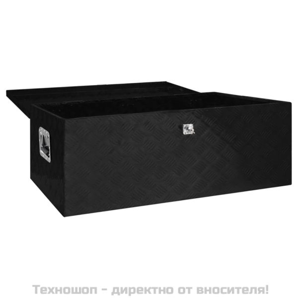 Кутия за съхранение, Черен , 100x55x37 см, алуминий