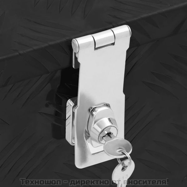 Кутия за съхранение, Черен , 100x55x37 см, алуминий