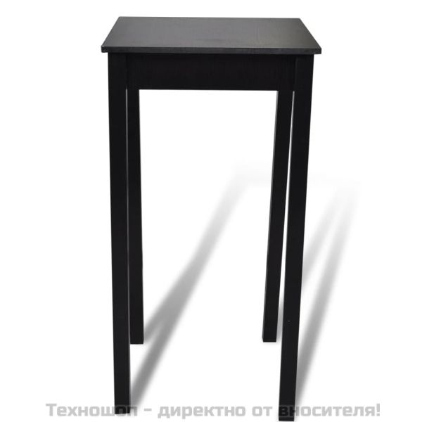 Бар маса, МДФ, черна, 55x55x107 см