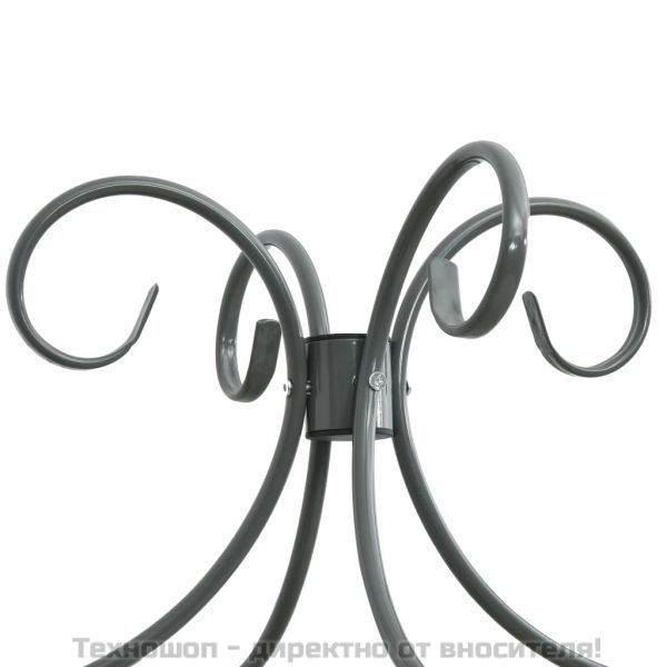 Рамка за легло с балдахин, сива, метал, 140x200 см