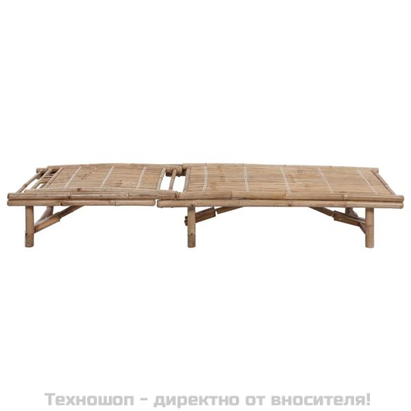 Градински шезлонг с шалте, бамбук