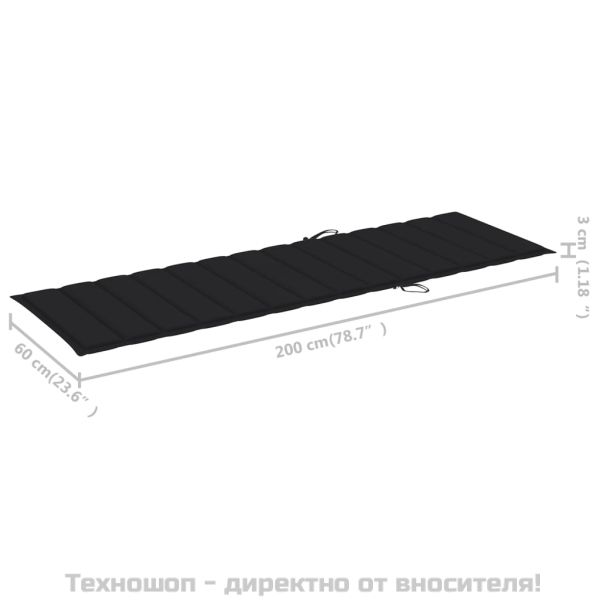 2-местен шезлонг с шалтета, бамбук