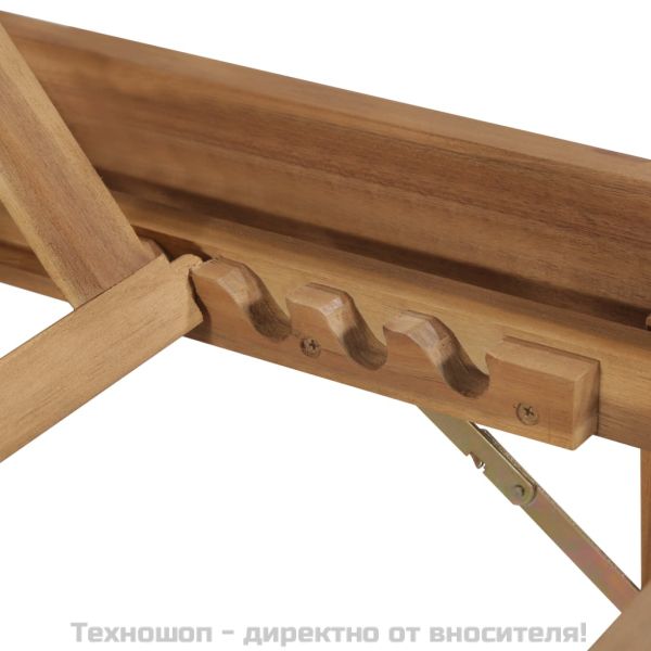 Сгъваем шезлонг с шалте, акациево дърво масив