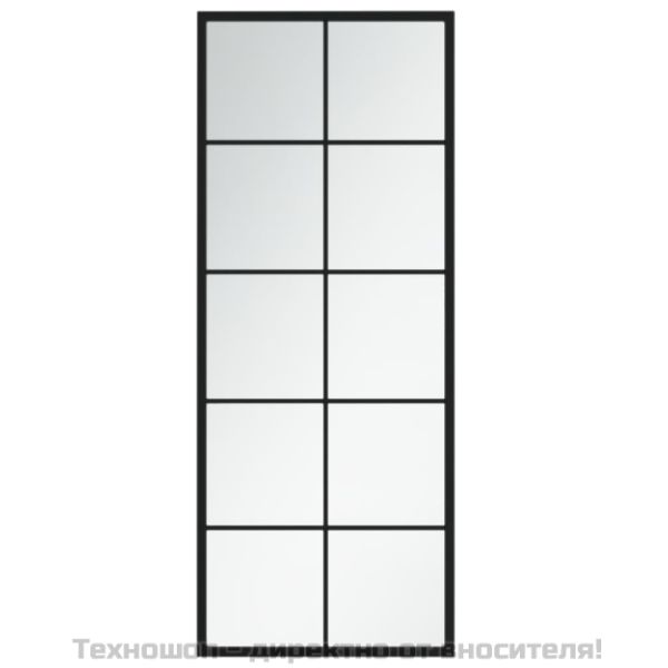 Огледало за стена, черно, 100х40 см, метал