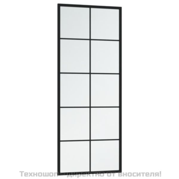 Огледало за стена, черно, 100х40 см, метал