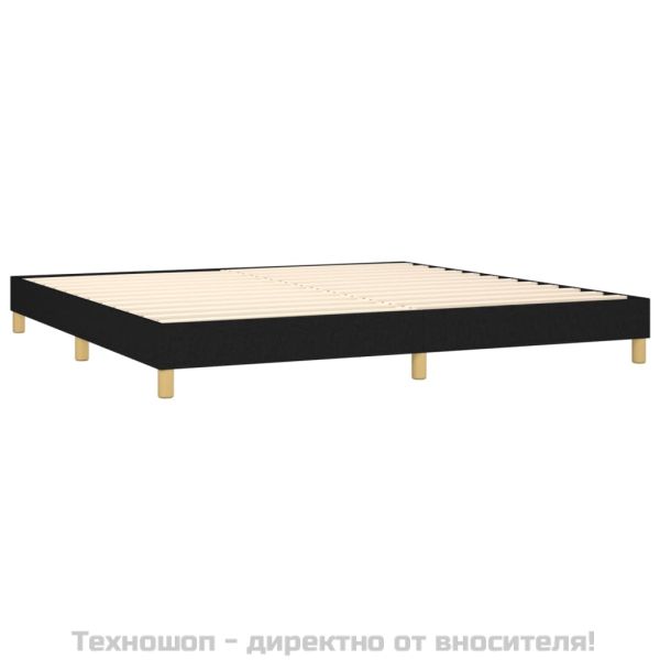 Рамка за легло с пружини, черна, 200x200 см, плат