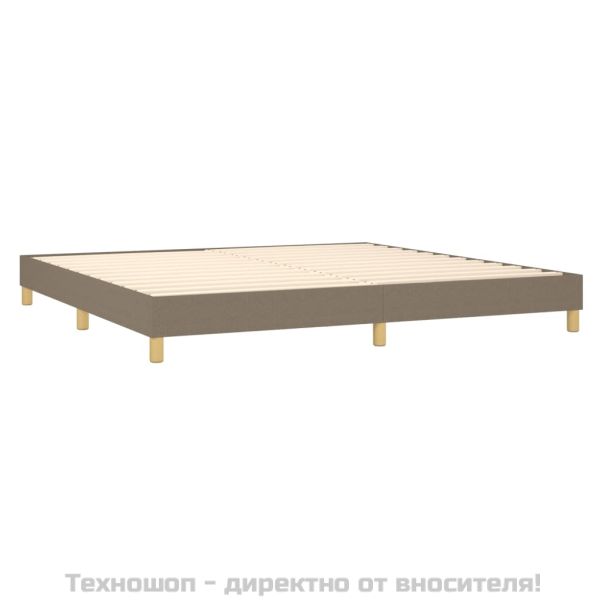 Рамка за легло с пружини, таупе, 200x200 см, плат