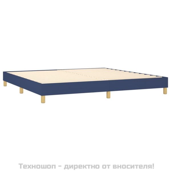 Рамка за легло с пружини, синя, 200x200 см, плат