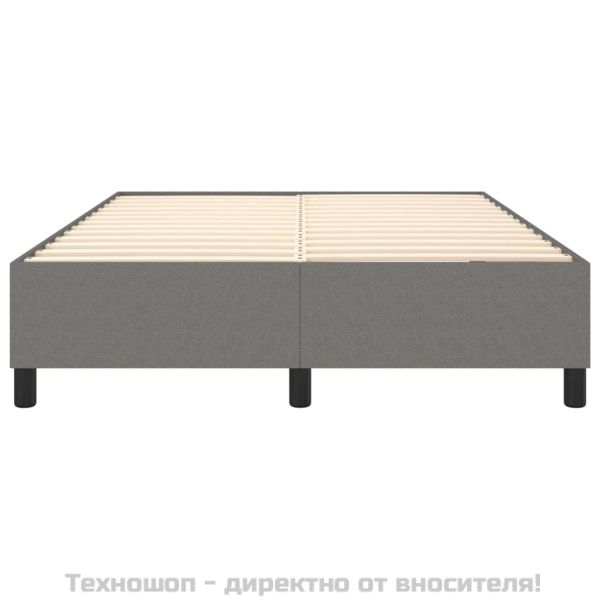 Рамка за легло с пружини, тъмносива, 140x200 см, плат