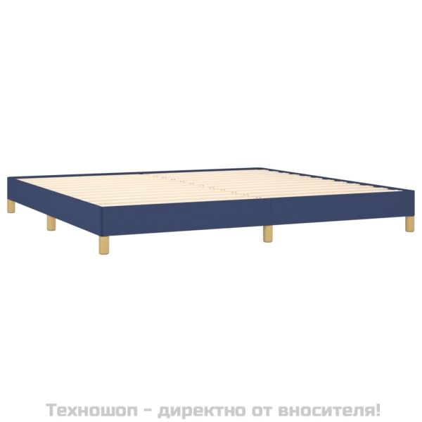 Рамка за легло без матрак, синя, 200x200 см, плат
