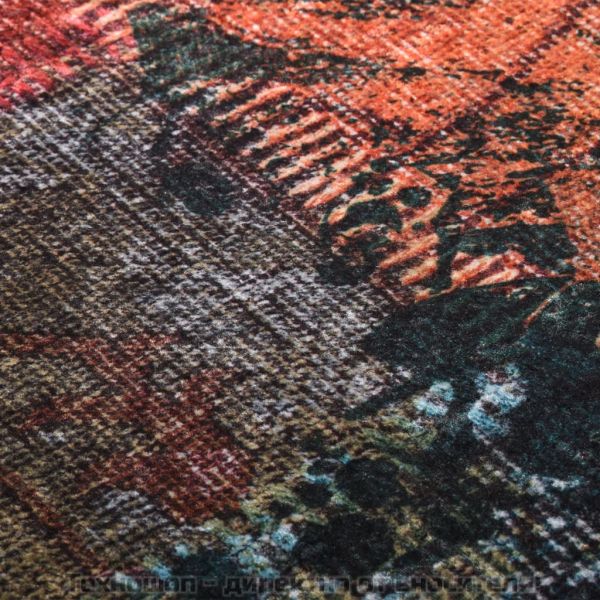 Килим, миещ се, пачуърк, 80x150 см, пъстър