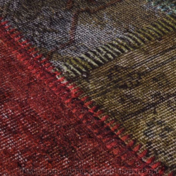 Килим, миещ се, пачуърк, φ120 см, пъстър