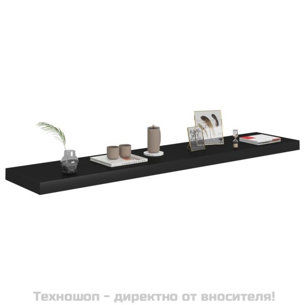 Окачен стенен рафт, черен, 120x23,5x3,8 см, МДФ
